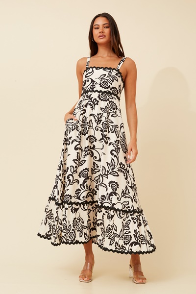 MAKENNA RIC RAC MAXI DRESS