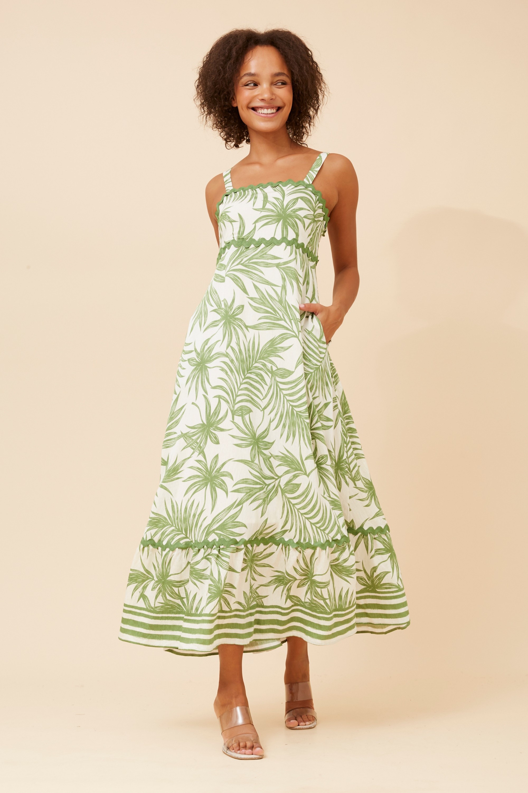 MAKENNA RIC RAC MAXI DRESS