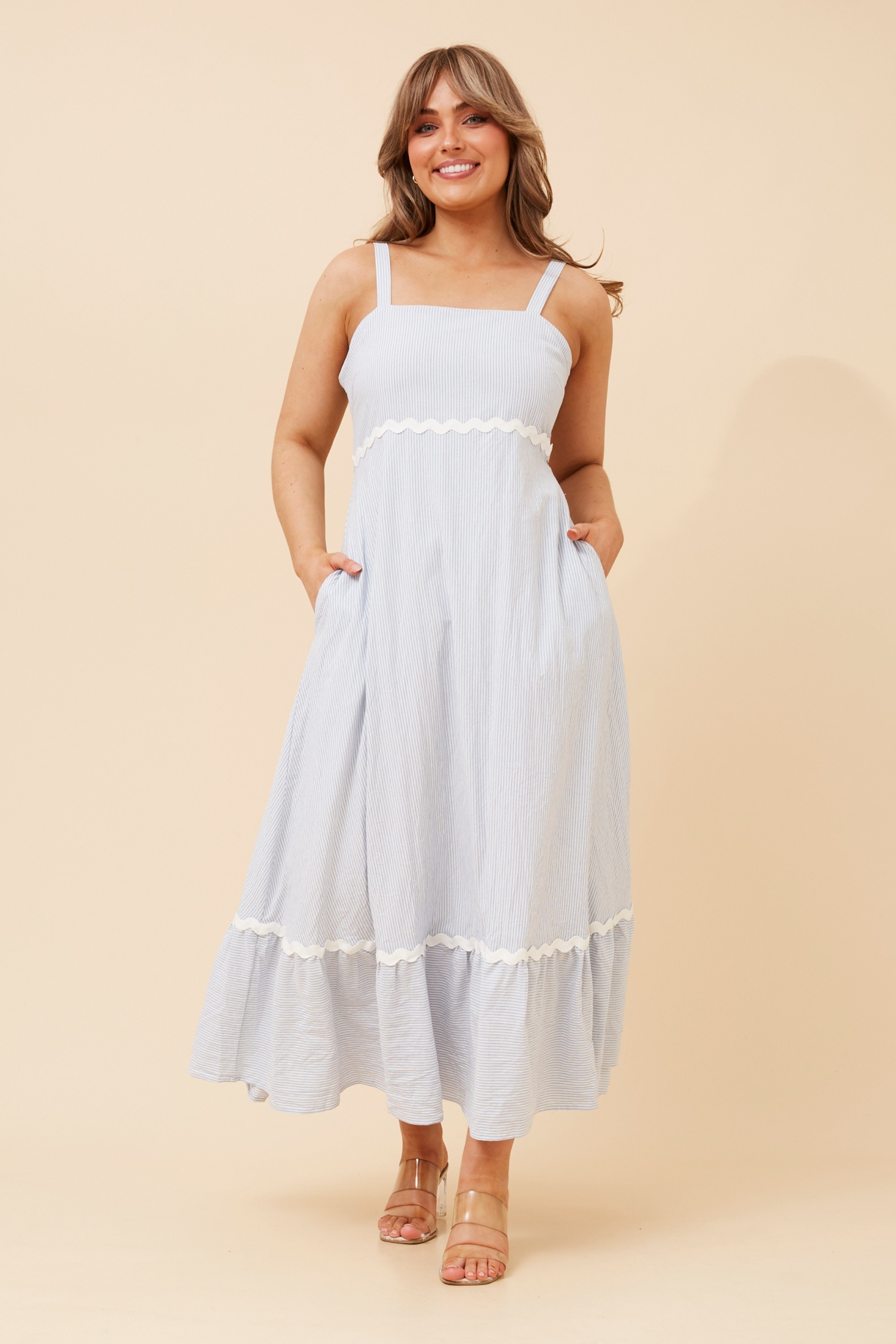MAKENNA RIC RAC MAXI DRESS