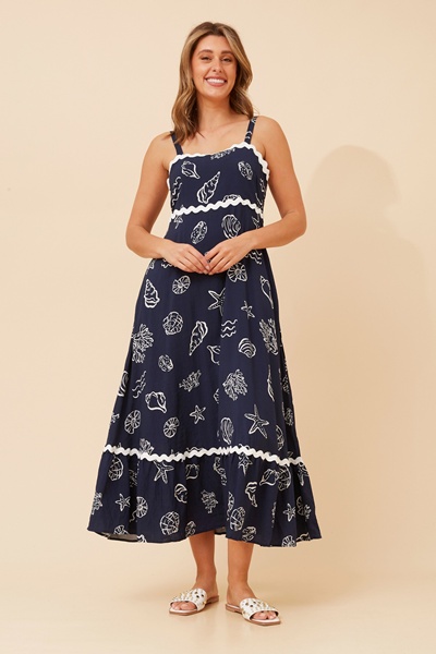 MAKENNA SHELL PRINT MAXI DRESS