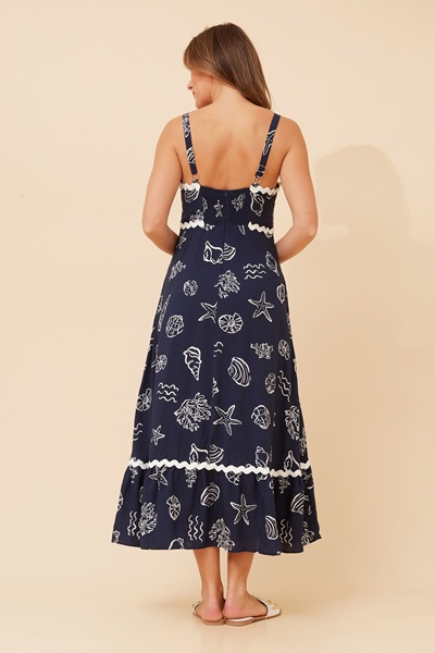 MAKENNA SHELL PRINT MAXI DRESS