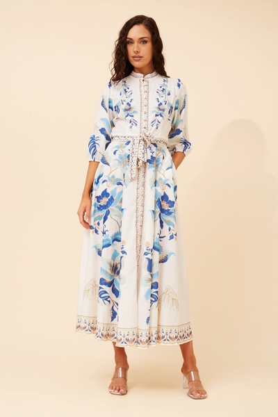 MALANI BORDER PRINT MAXI DRESS