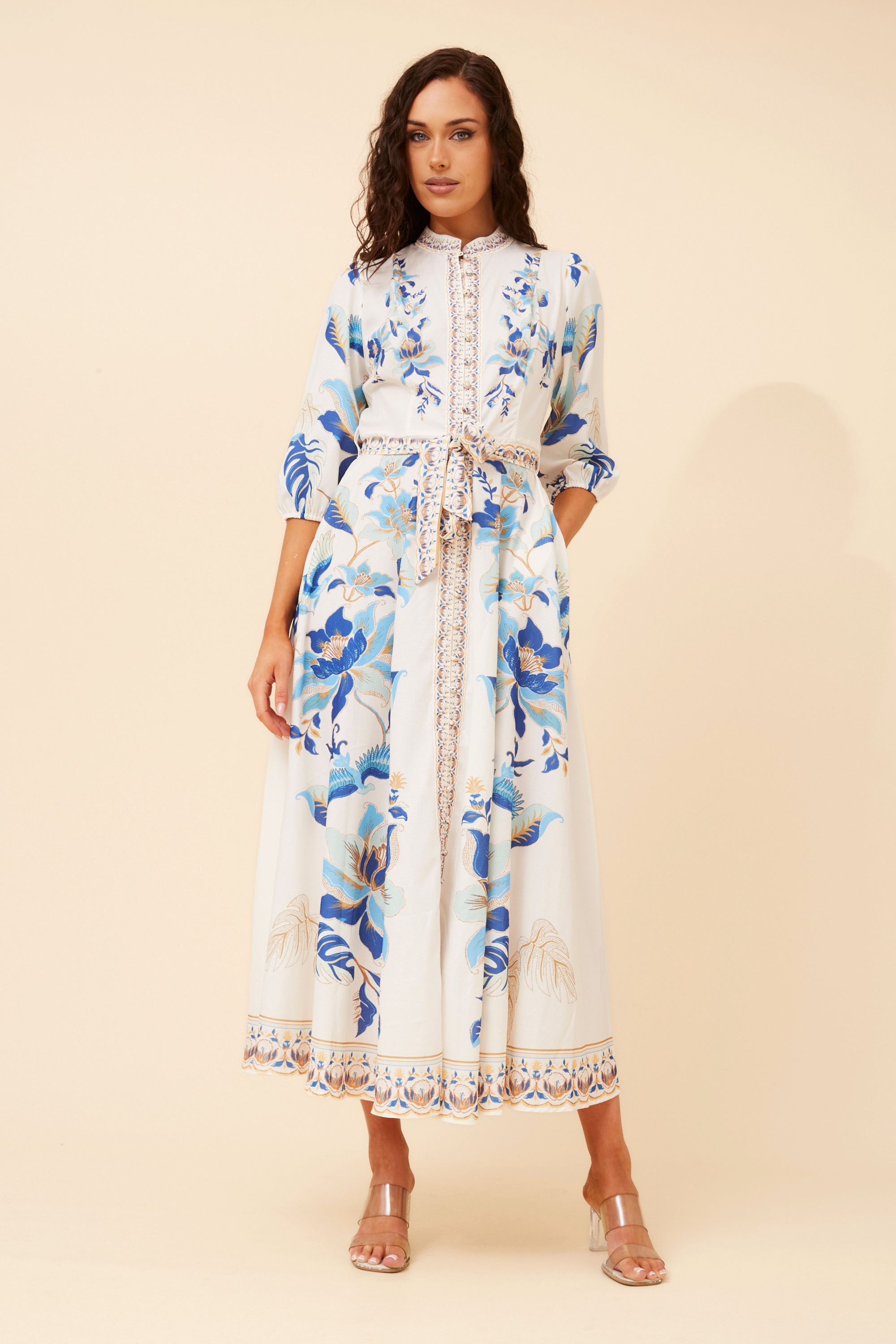 MALANI BORDER PRINT MAXI DRESS
