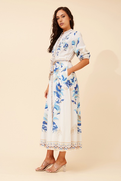 MALANI BORDER PRINT MAXI DRESS