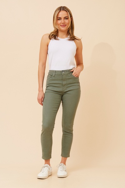 MALEA SOLID DENIM LONG PANTS