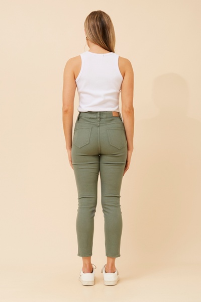 MALEA SOLID DENIM LONG PANTS