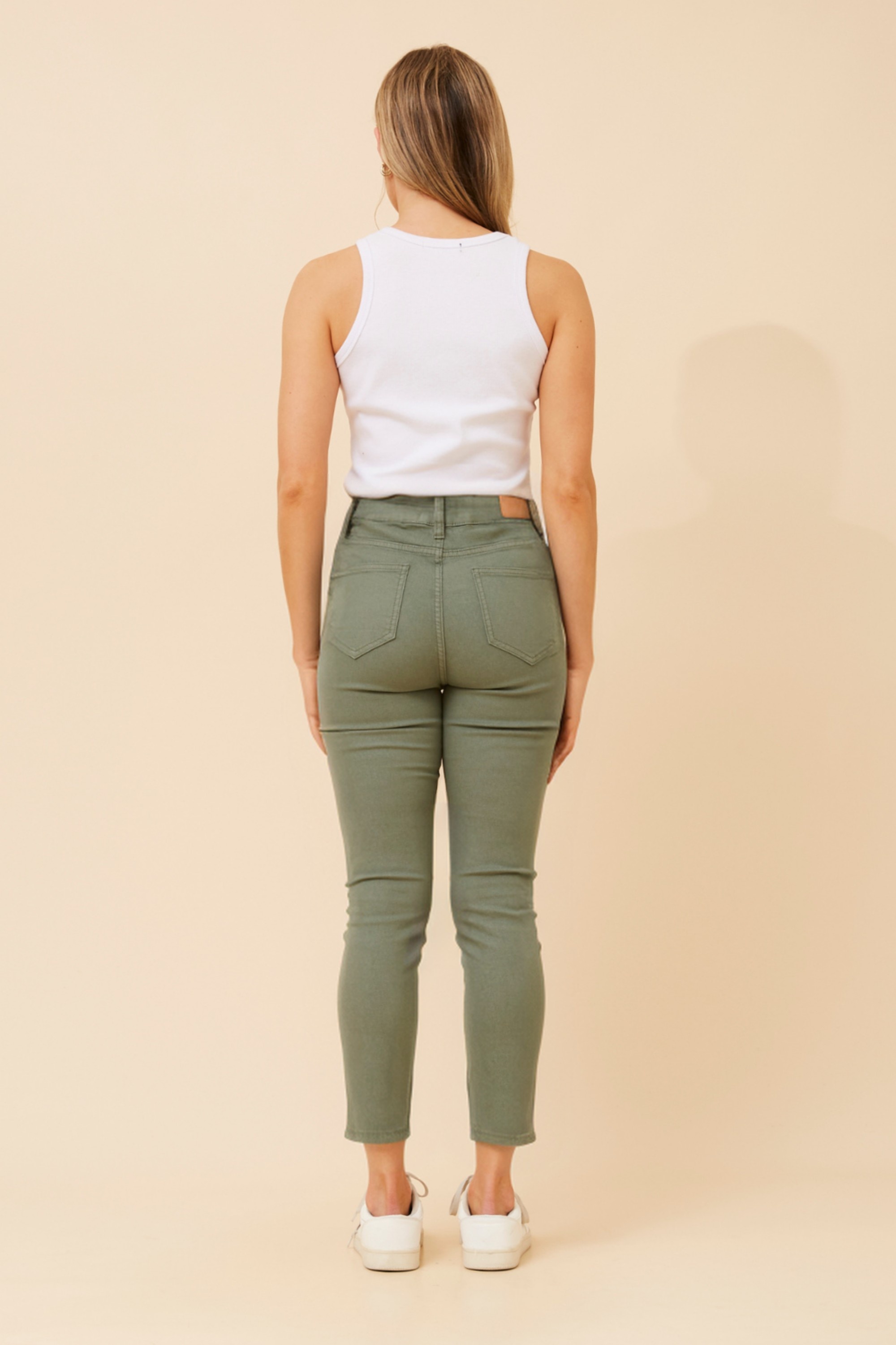 MALEA SOLID DENIM LONG PANTS