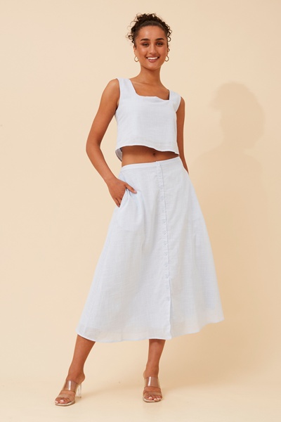 MALENA SOLID MIDI SKIRT