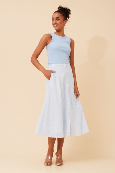 MALENA SOLID MIDI SKIRT