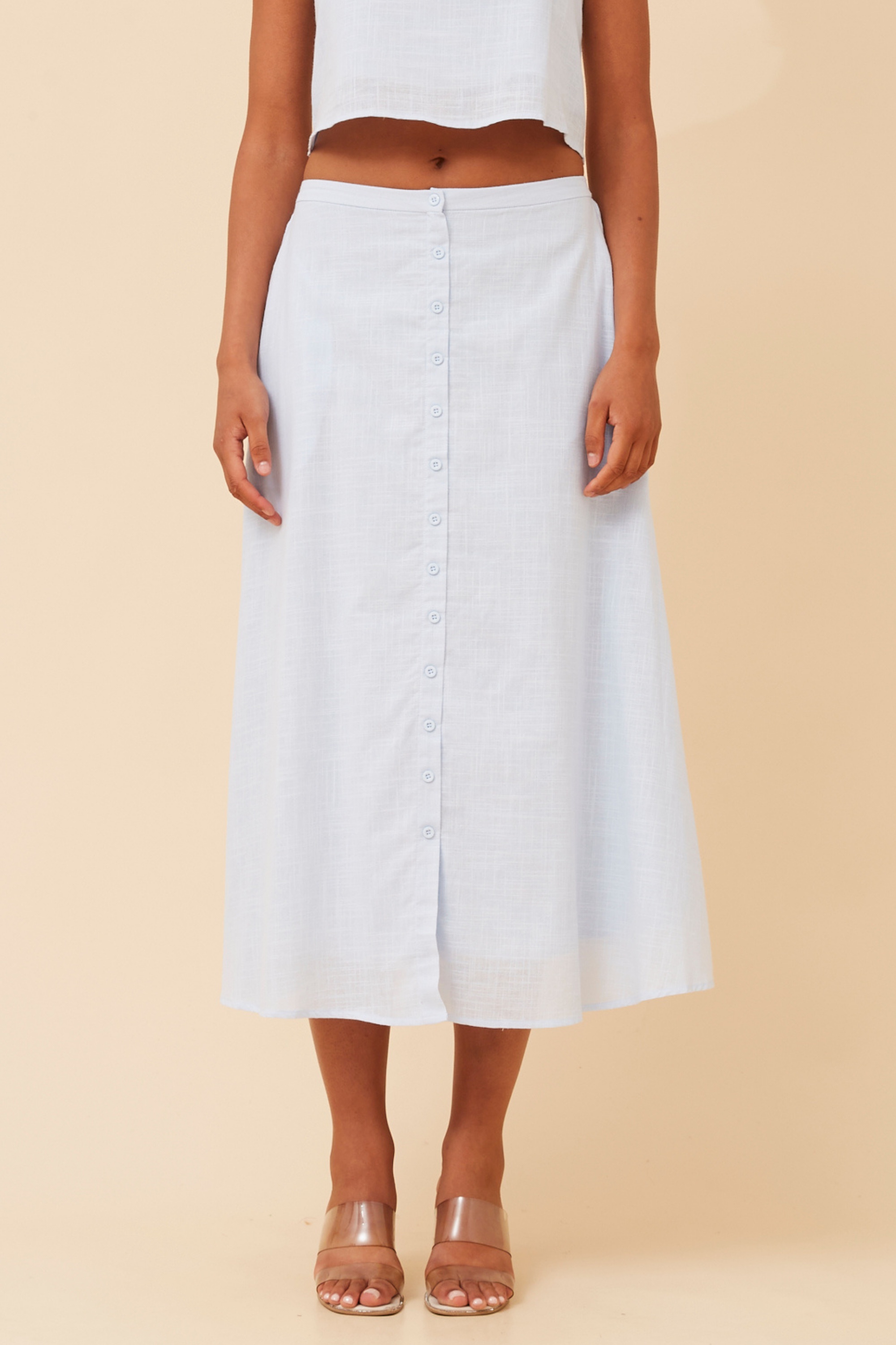MALENA SOLID MIDI SKIRT