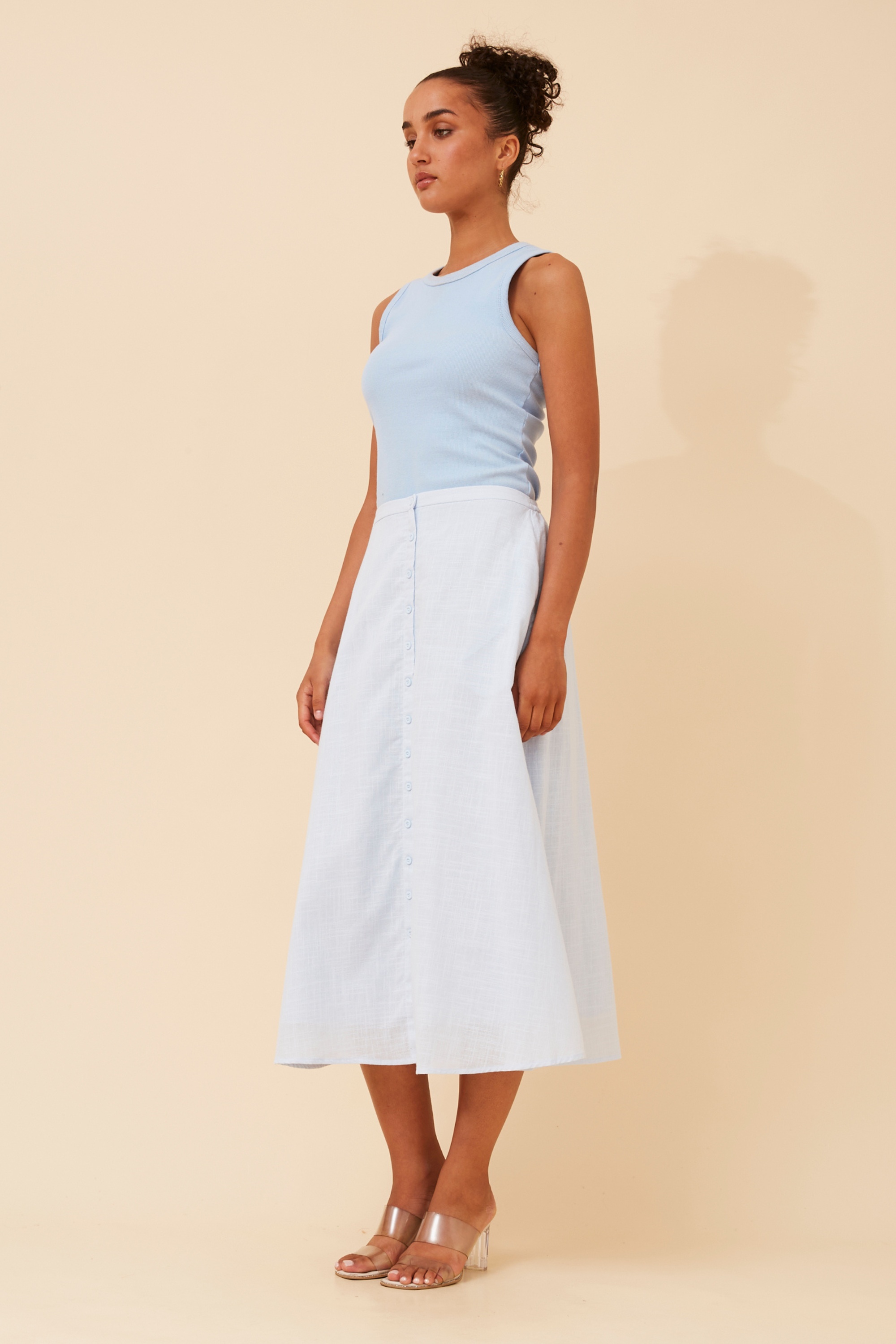 MALENA SOLID MIDI SKIRT