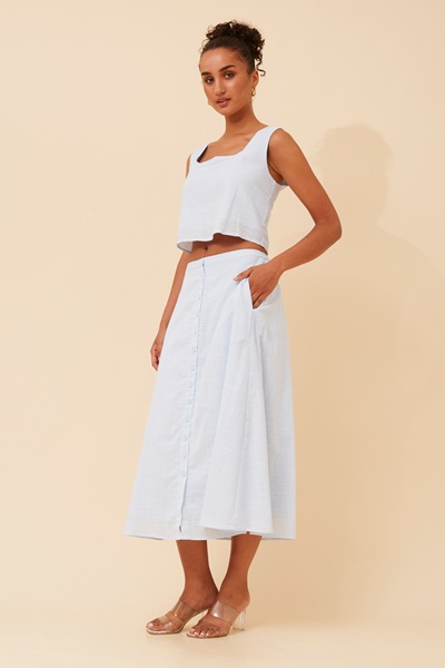 MALENA SOLID MIDI SKIRT