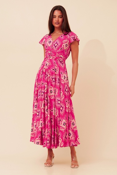 MALIBU ABSTRACT PRINT MAXI DRESS