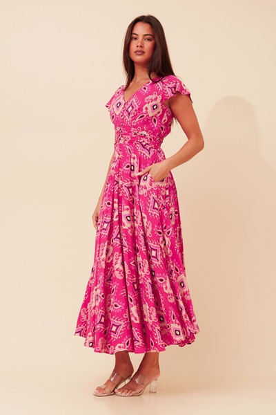MALIBU ABSTRACT PRINT MAXI DRESS