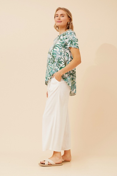 MALISSA LEAF PRINT TOP