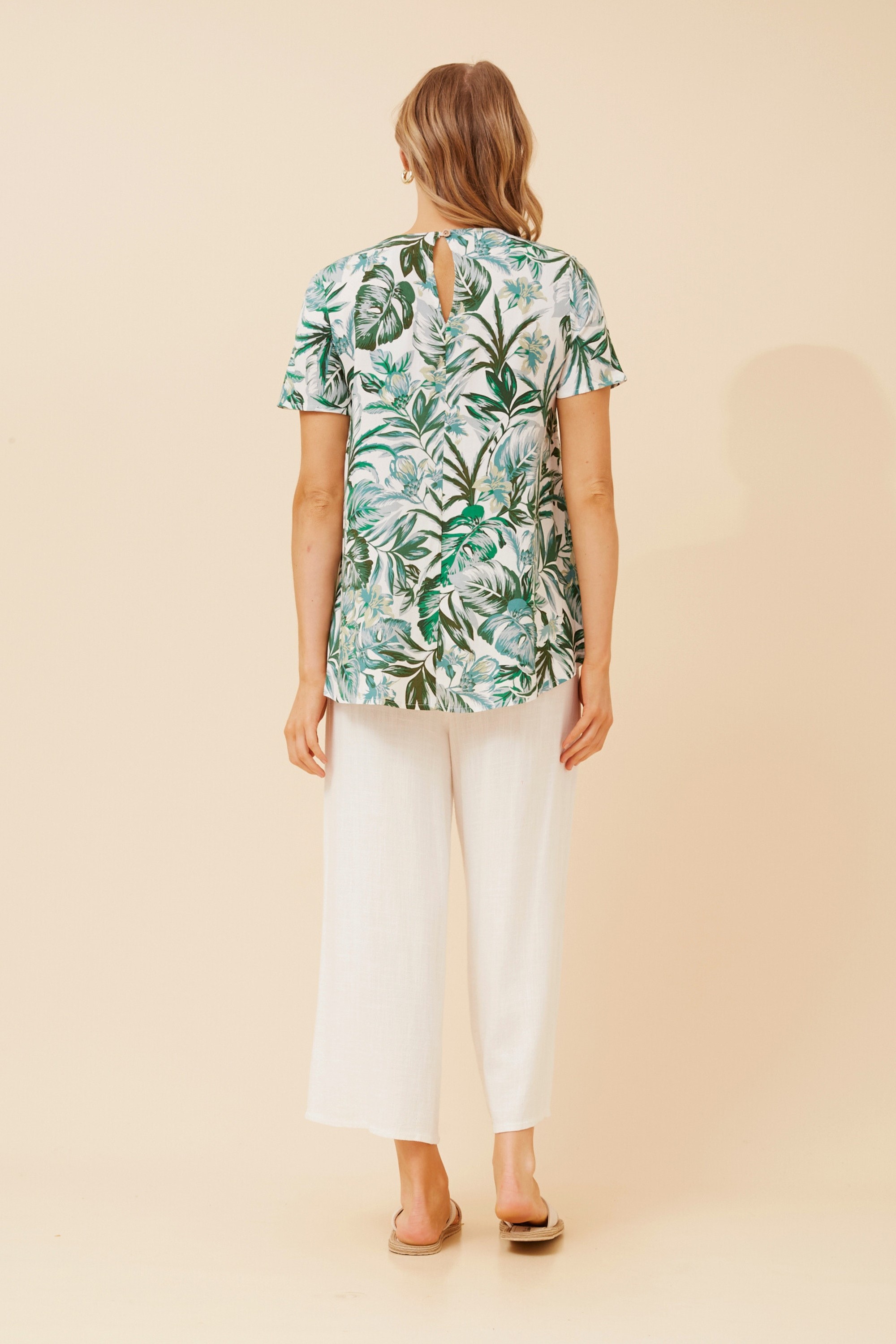 MALISSA LEAF PRINT TOP