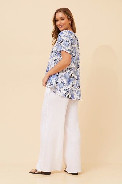 MALISSA LEAF PRINT TOP