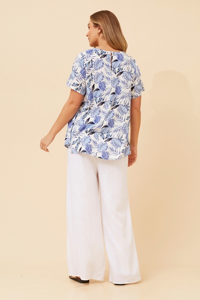 MALISSA LEAF PRINT TOP