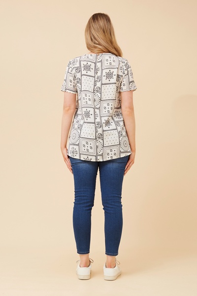 MALISSA PATCHWORK PRINT TOP