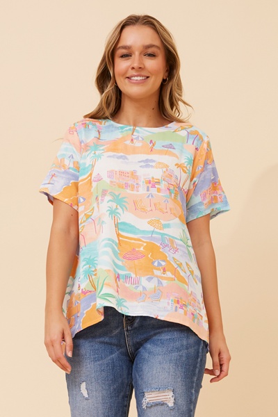 MALISSA WANDERLUST PRINT TOP
