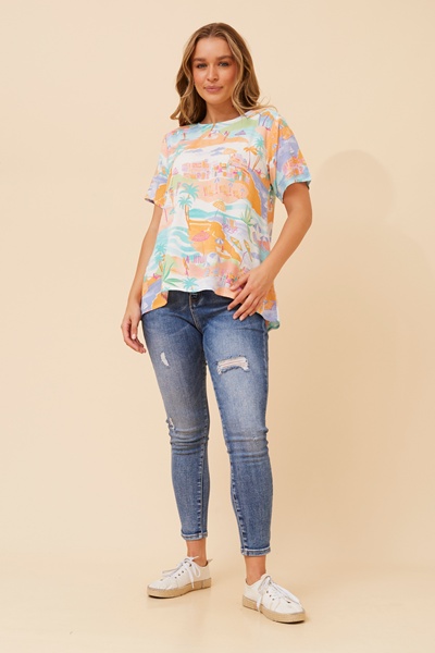 MALISSA WANDERLUST PRINT TOP