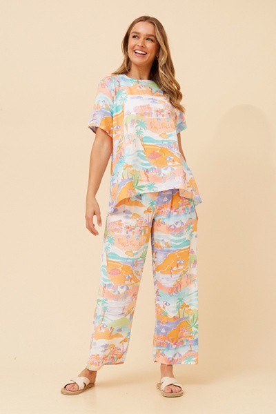 MALISSA WANDERLUST PRINT TOP