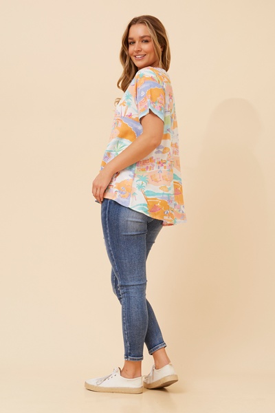 MALISSA WANDERLUST PRINT TOP