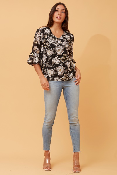 MALLORY BOTANICAL PRINT BLOUSE