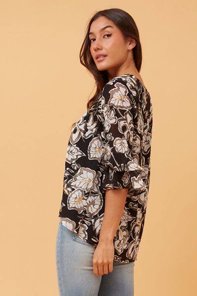 MALLORY BOTANICAL PRINT BLOUSE