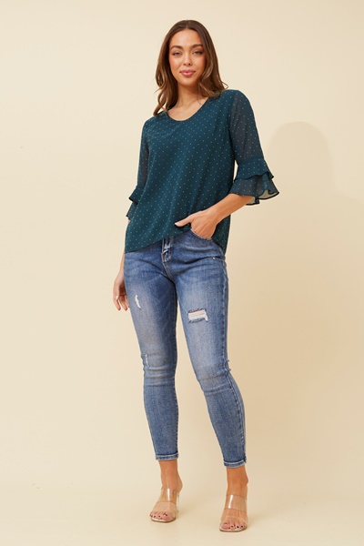 MALLORY DIAMANTE BLOUSE