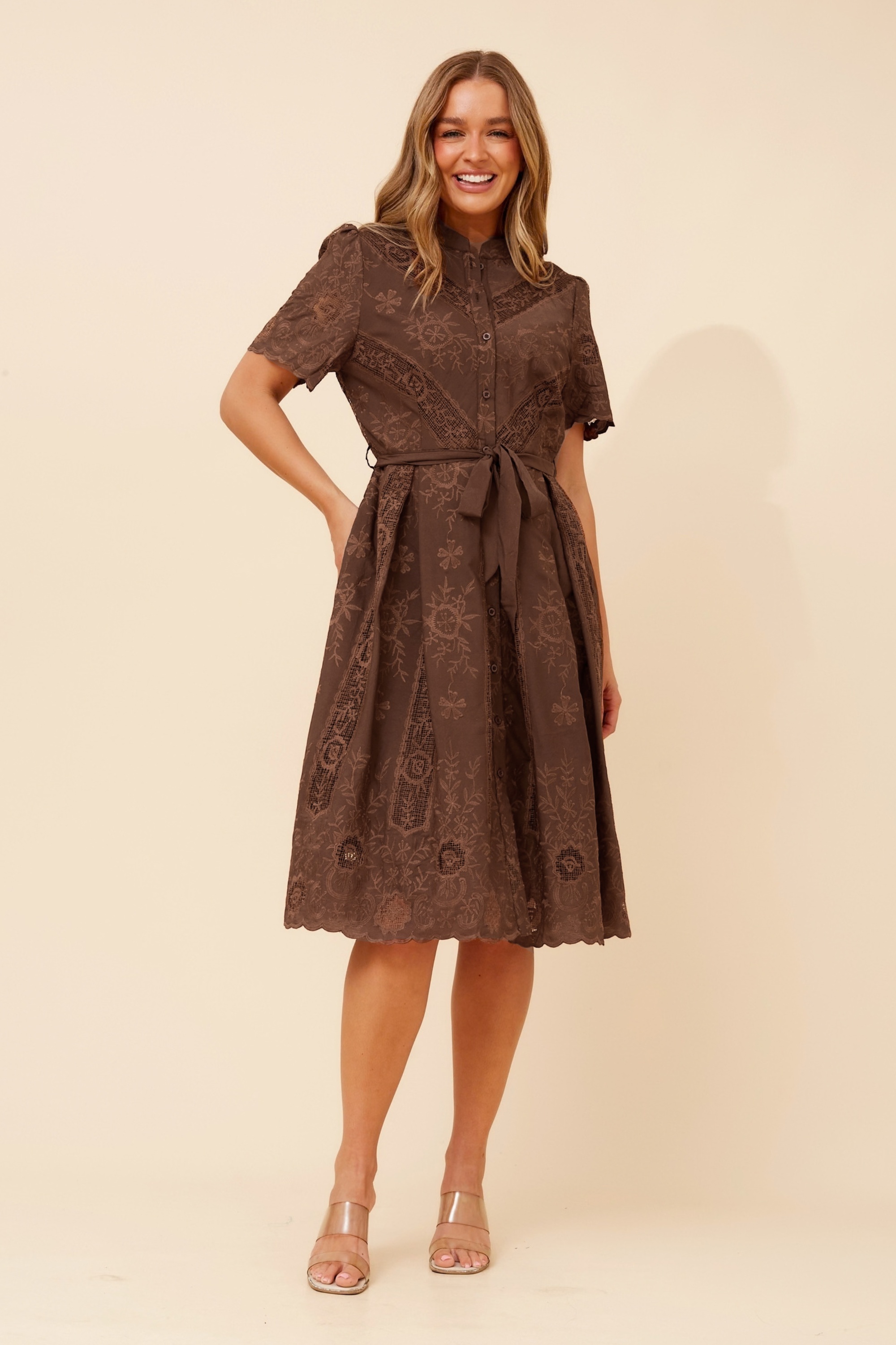 MALVINA LACE MIDI DRESS