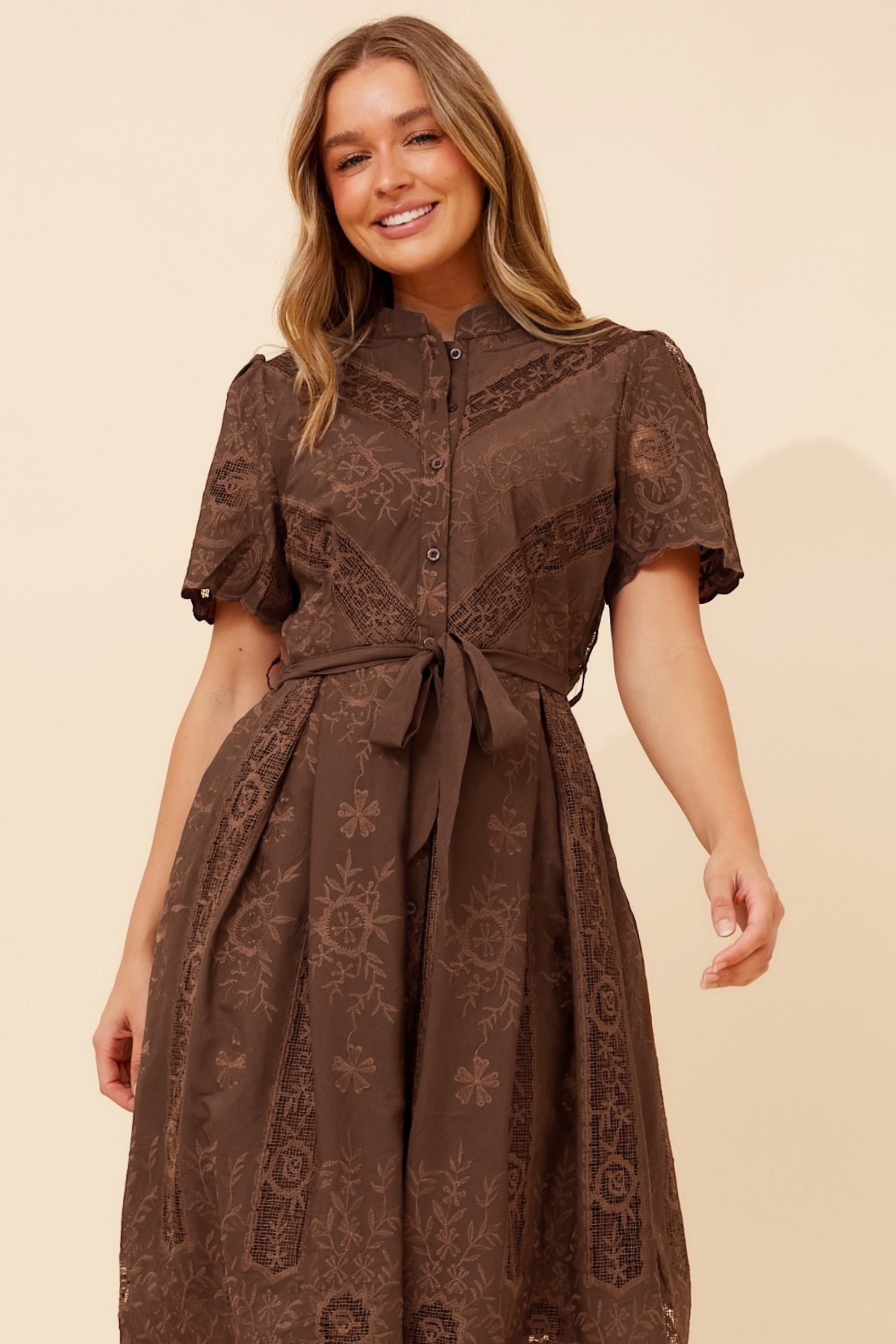 MALVINA LACE MIDI DRESS