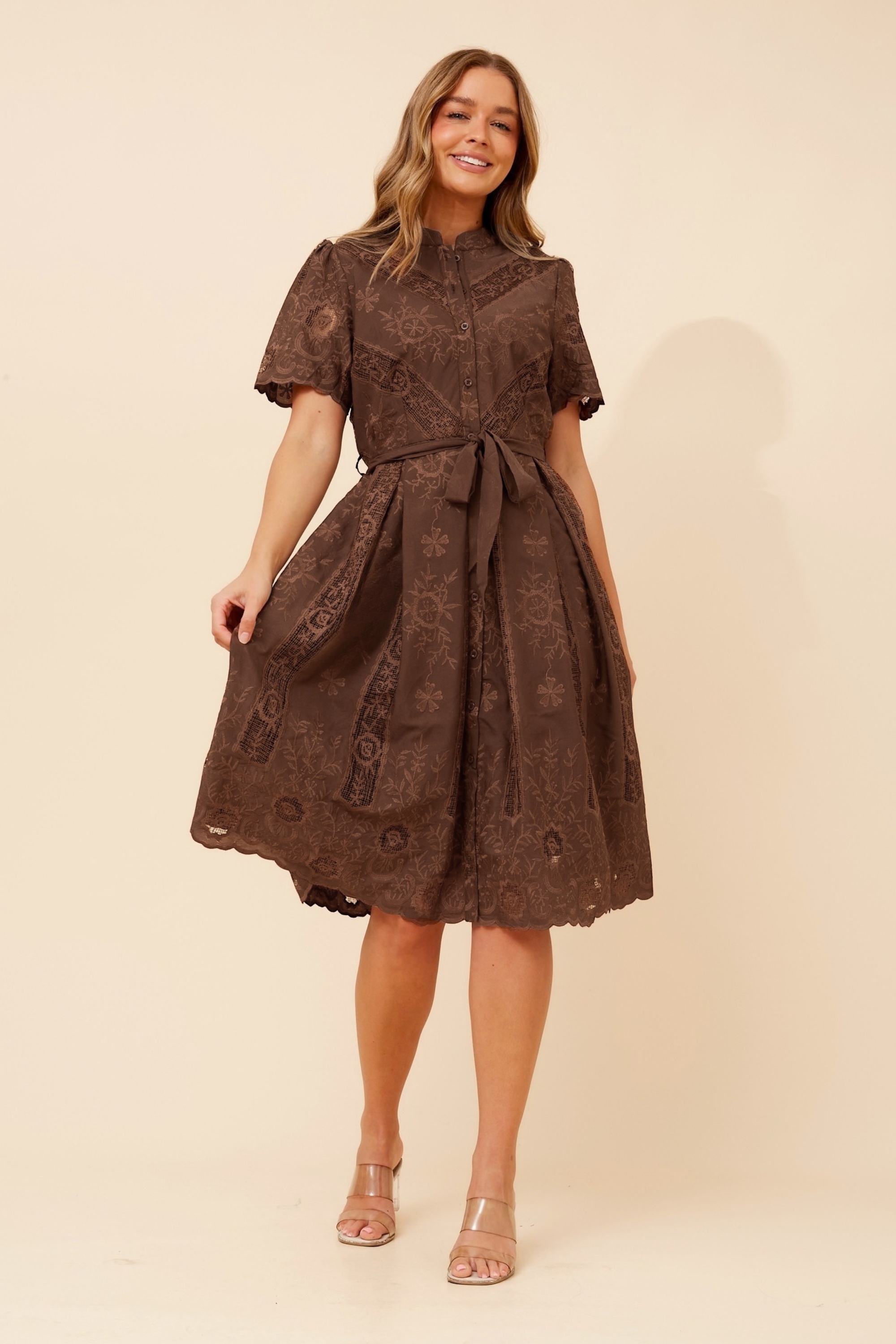 MALVINA LACE MIDI DRESS