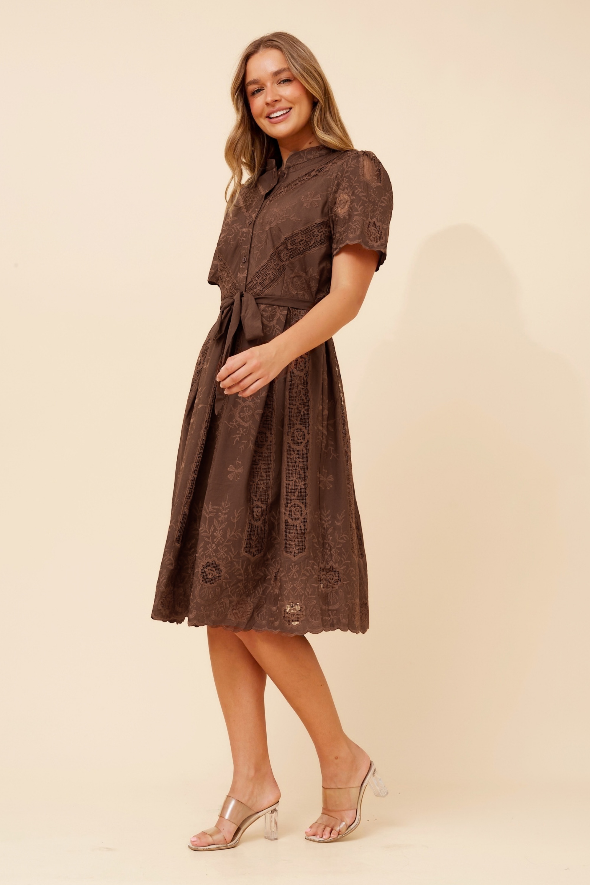 MALVINA LACE MIDI DRESS