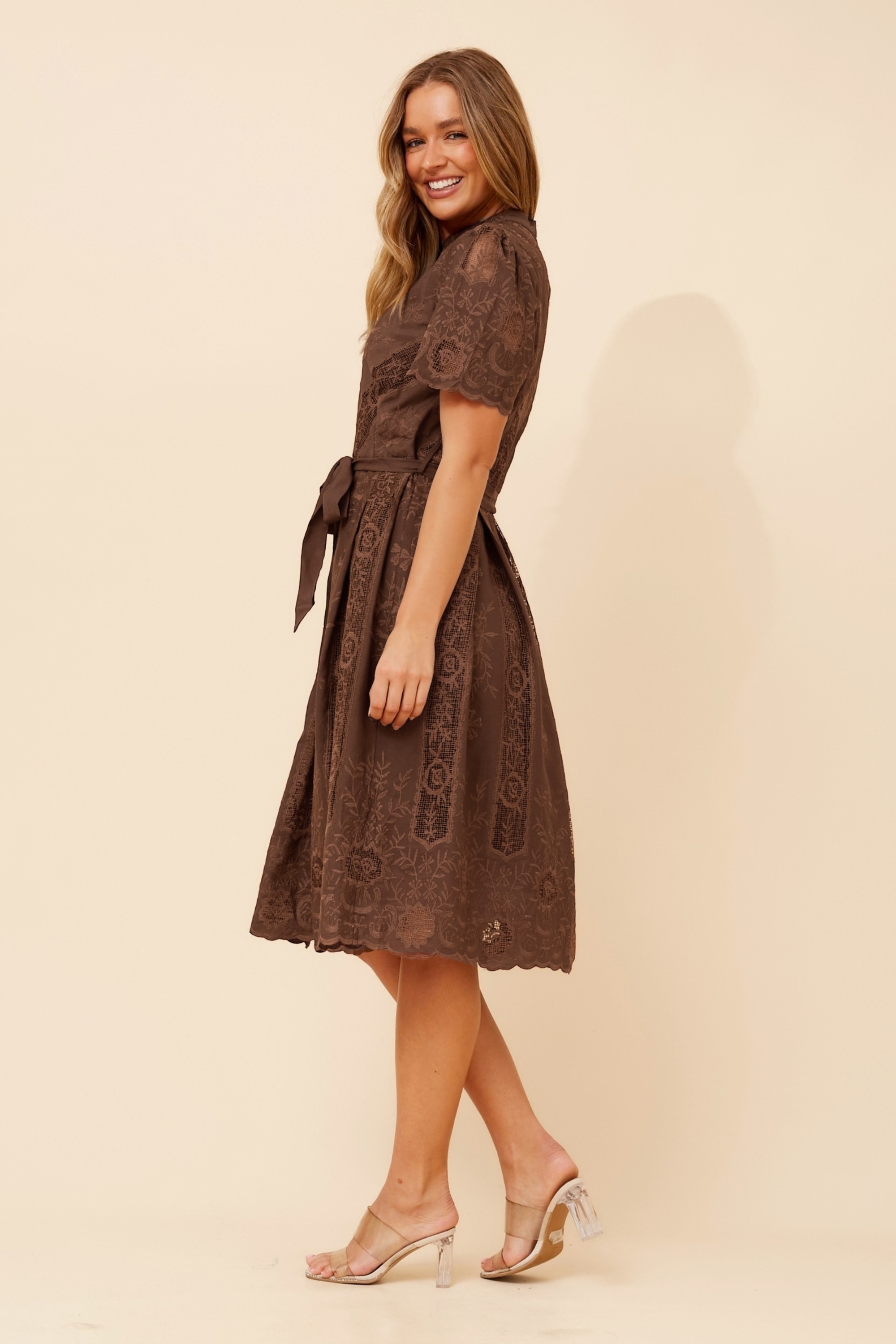MALVINA LACE MIDI DRESS