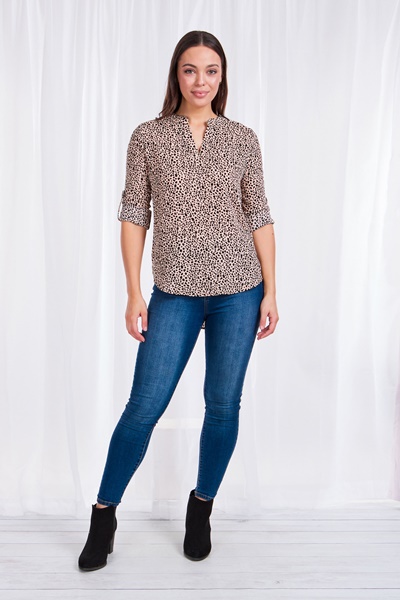 MANDARIN COLLAR BLOUSE