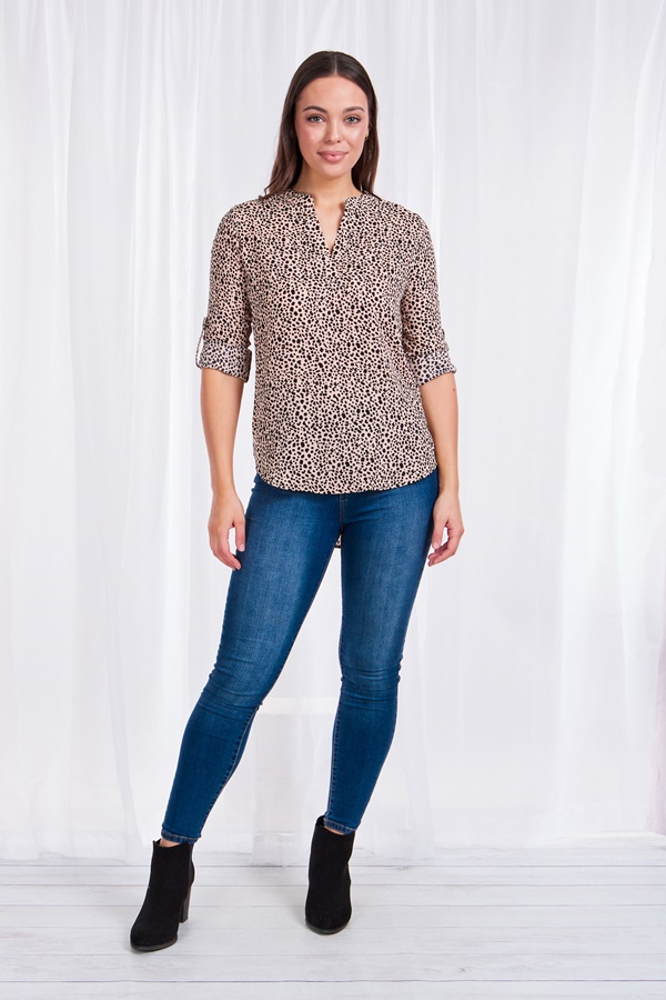 MANDARIN COLLAR BLOUSE