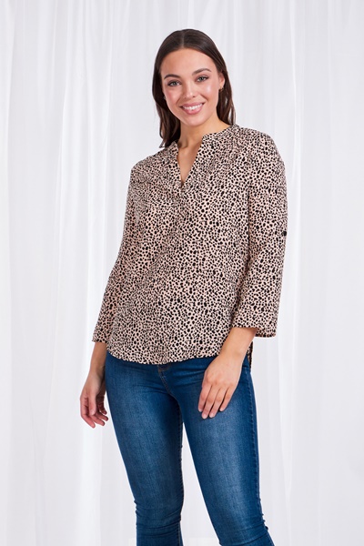 MANDARIN COLLAR BLOUSE