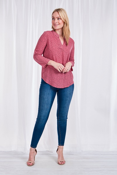 MANDARIN COLLAR BLOUSE