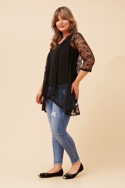 MANNIE LACE WATERFALL CARDIGAN