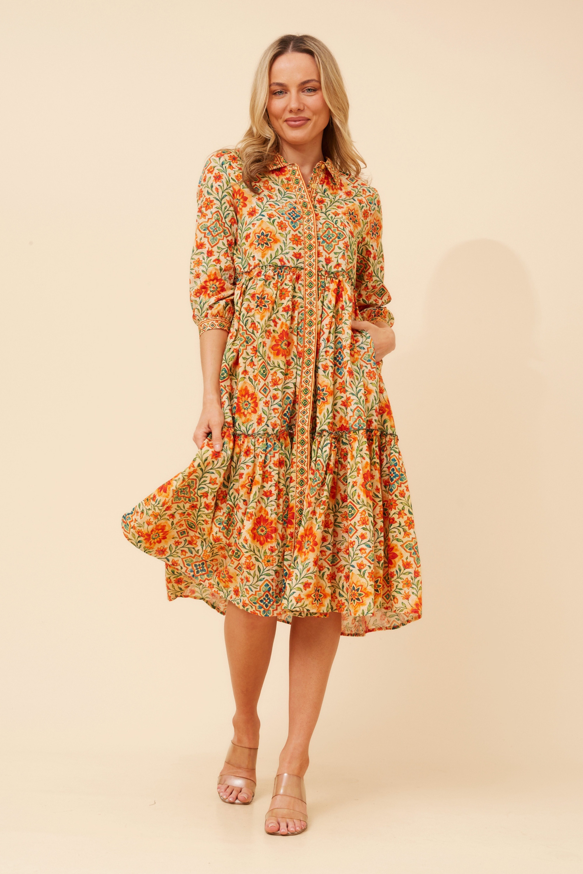 MANYA FLORAL TIERED DRESS