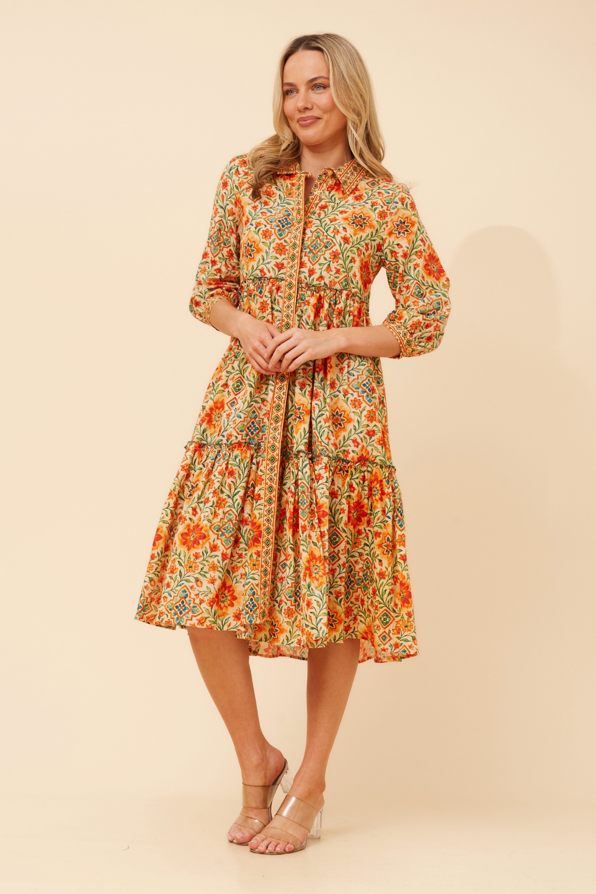 MANYA FLORAL TIERED DRESS