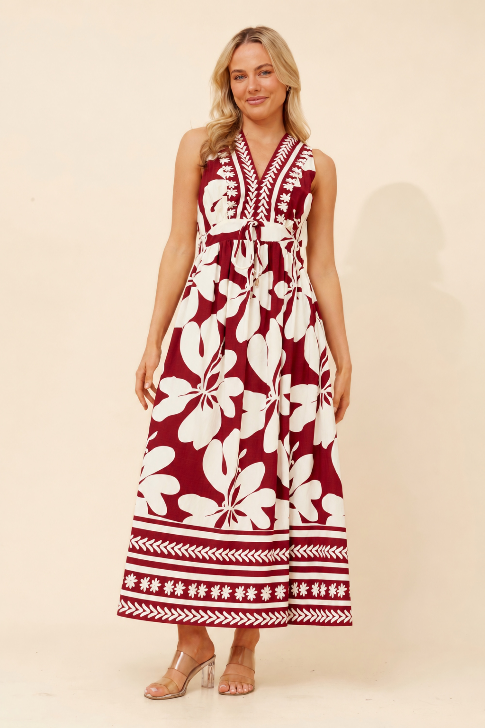 MARA BORDER PRINT  MAXI DRESS