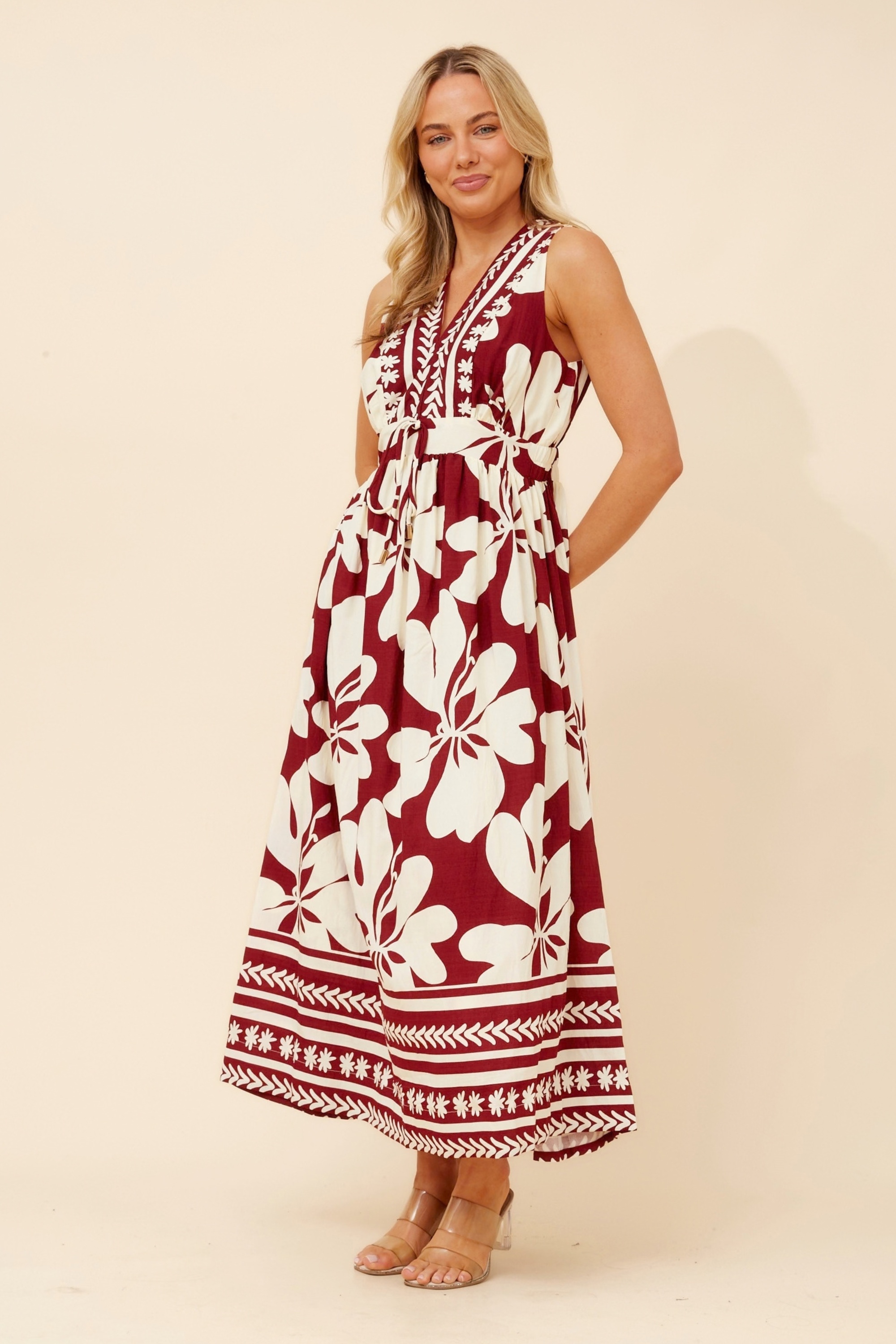 MARA BORDER PRINT  MAXI DRESS