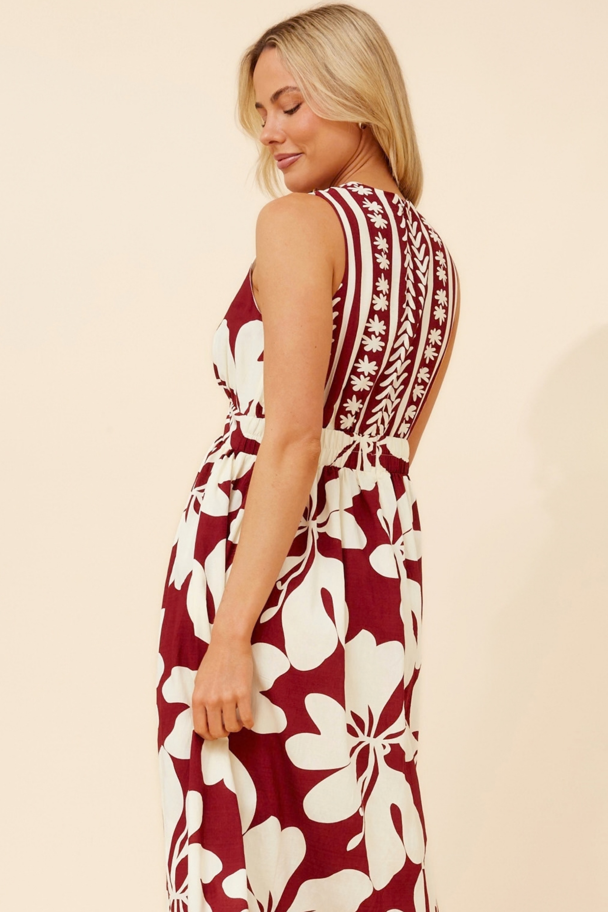 MARA BORDER PRINT  MAXI DRESS