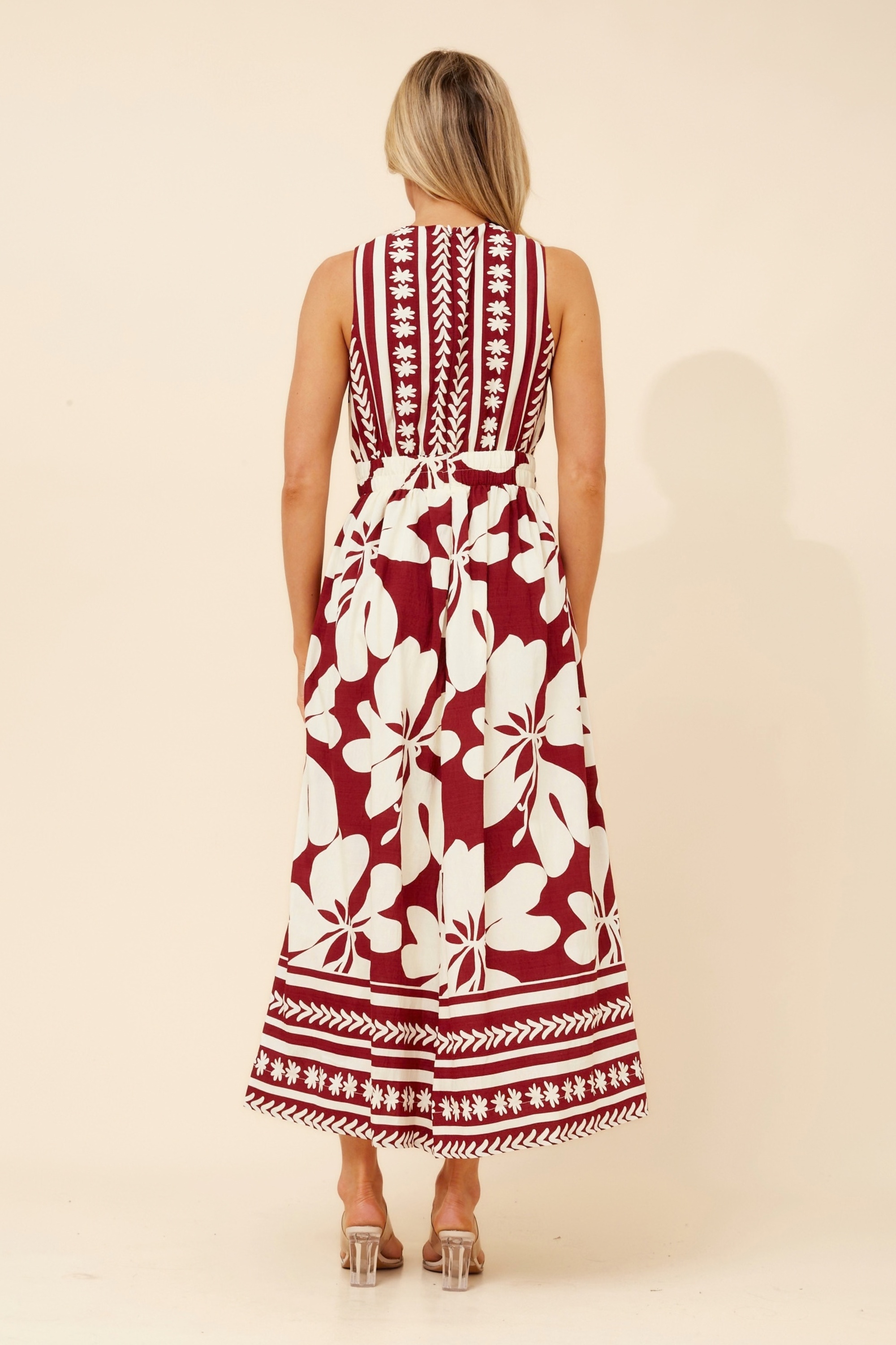 MARA BORDER PRINT  MAXI DRESS