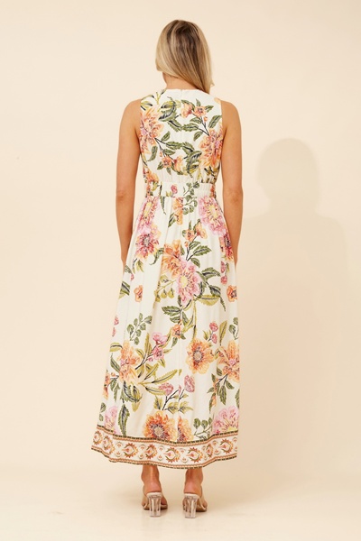 MARA BORDER PRINT MAXI DRESS
