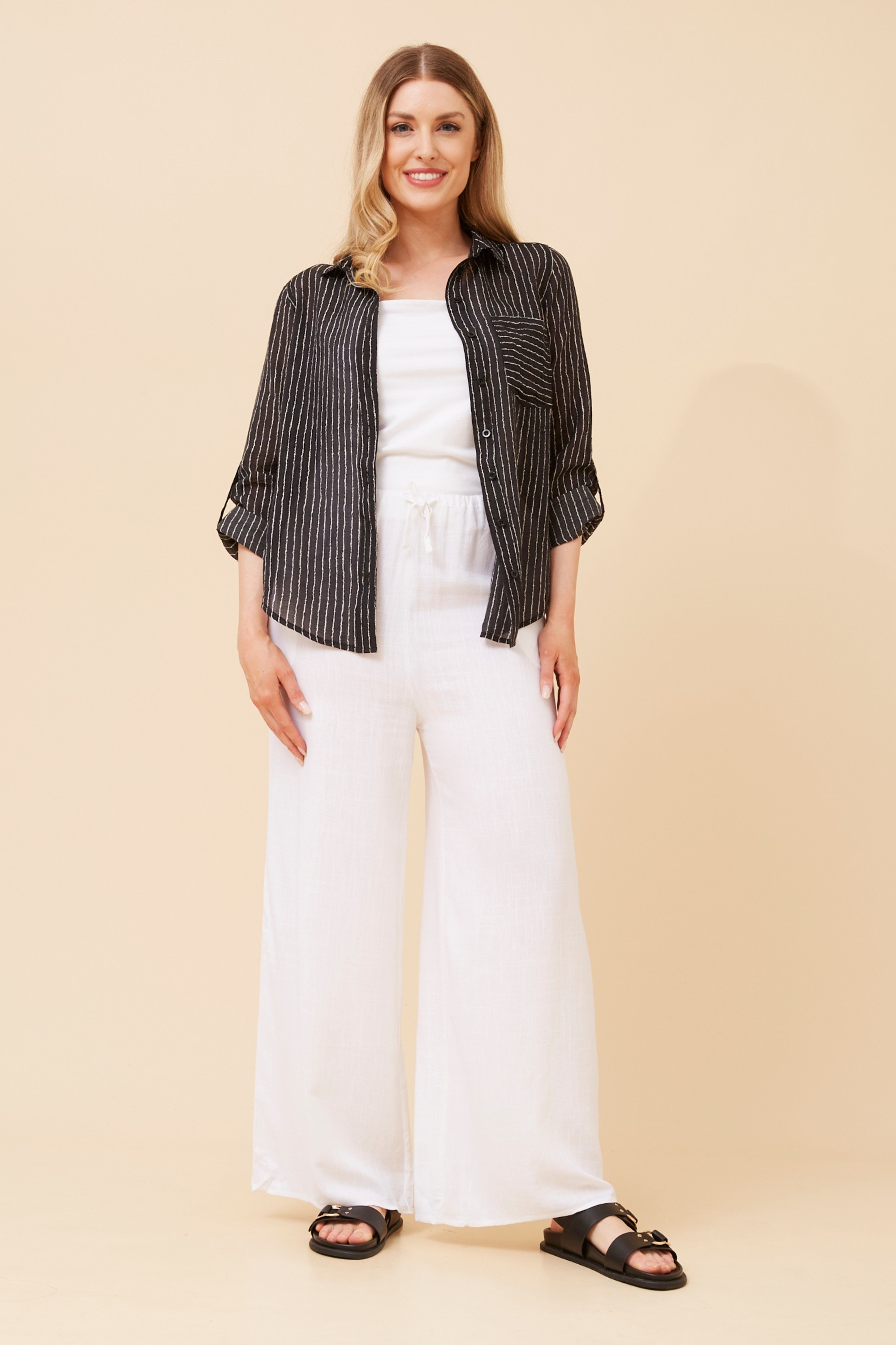 MARGARET STRIPE PRINT SHIRT