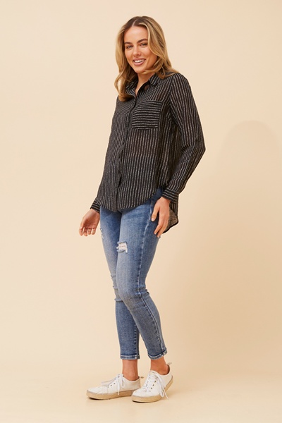 MARGARET STRIPE PRINT SHIRT