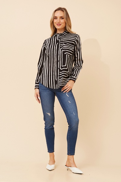 MARGARET STRIPE PRINT TOP